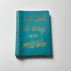 With God All Things Are Possible Spiral Bound Journal Prayer Notebook Stationery